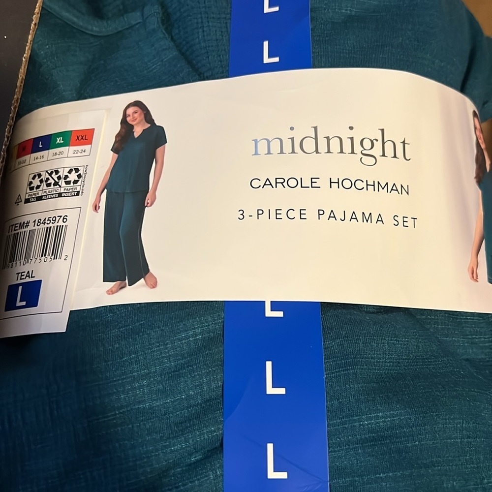 NWT Carole Hochman Midnight Women's 3-piece green PJ Set S‎ M L XL XXL - Picture 6 of 8